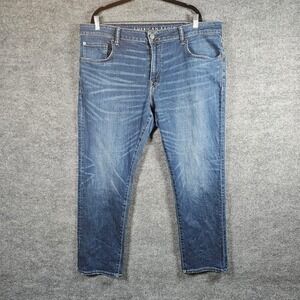 American Eagle Airflex+ Slim Straight Jeans Mens 40x30 Medium Wash Blue Denim